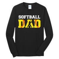 Dad Softball Apparel Yellow Softball Dad Tall Long Sleeve T-Shirt