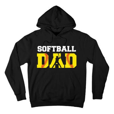 Dad Softball Apparel Yellow Softball Dad Tall Hoodie