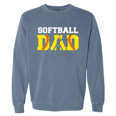 Dad Softball Apparel Yellow Softball Dad Garment-Dyed Sweatshirt