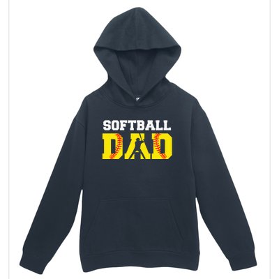 Dad Softball Apparel Yellow Softball Dad Urban Pullover Hoodie