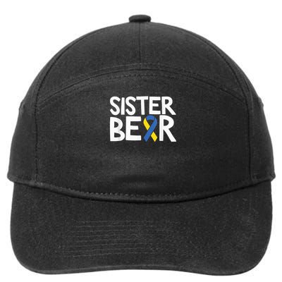 Down Syndrome Awareness T21 Day Sister Bear 7-Panel Snapback Hat