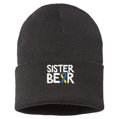 Down Syndrome Awareness T21 Day Sister Bear Sustainable Knit Beanie