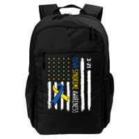 Down Syndrome Awareness Us Flag Trisomy 21 Daily Commute Backpack