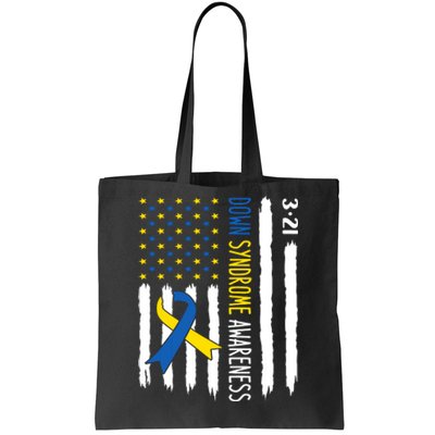 Down Syndrome Awareness Us Flag Trisomy 21 Tote Bag