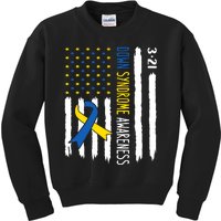 Down Syndrome Awareness Us Flag Trisomy 21 Kids Sweatshirt