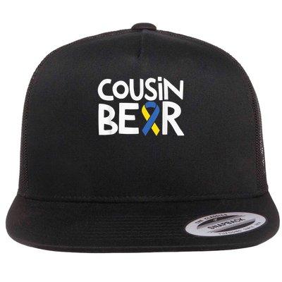 Down Syndrome Awareness T21 Day Cousin Bear Flat Bill Trucker Hat