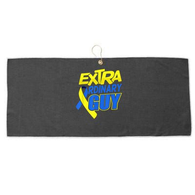 Down Syndrome Awareness T21 Day Extra Ordinary Guy Large Microfiber Waffle Golf Towel