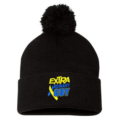 Down Syndrome Awareness T21 Day Extra Ordinary Guy Pom Pom 12in Knit Beanie