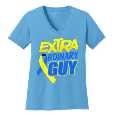 Down Syndrome Awareness T21 Day Extra Ordinary Guy Women's V-Neck T-Shirt