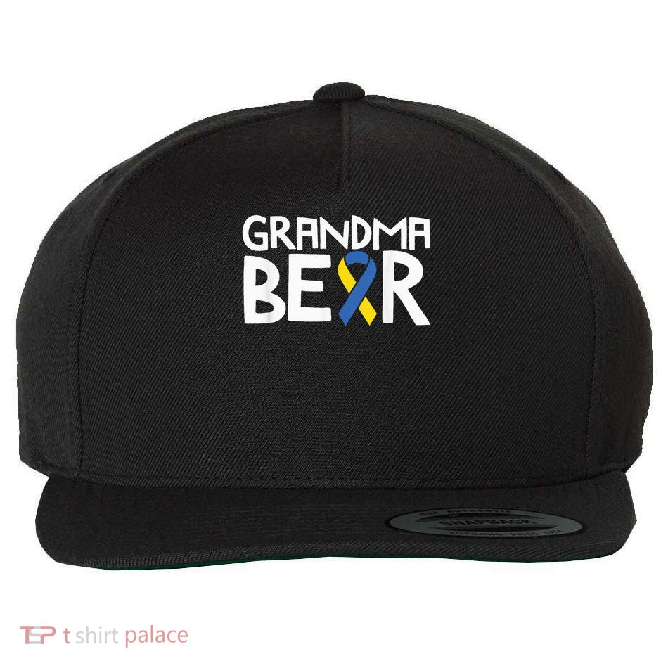 Down Syndrome Awareness T21 Day Grandma Bear Wool Snapback Cap