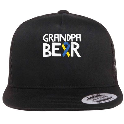 Down Syndrome Awareness S T21 Day Grandpa Bear Flat Bill Trucker Hat