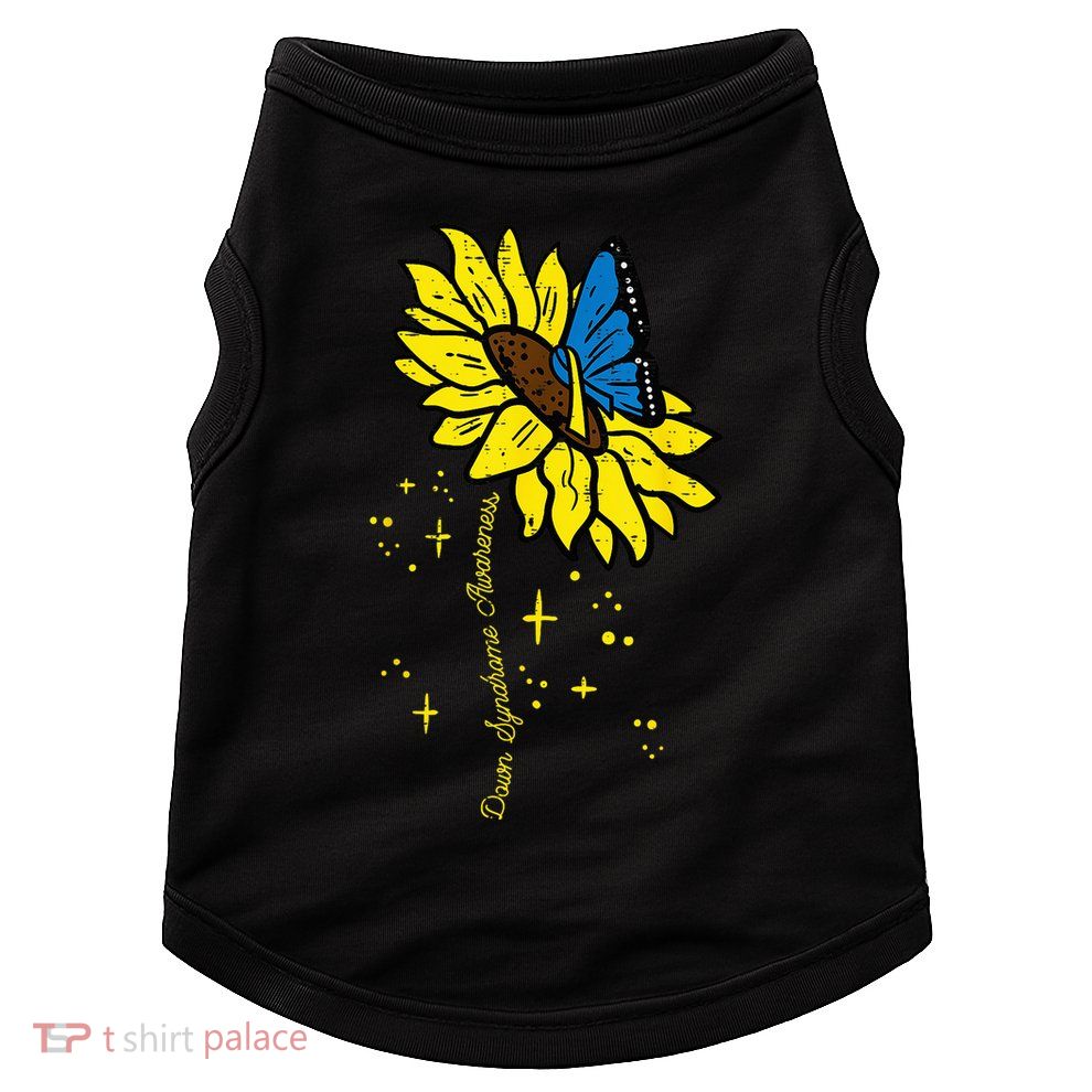 Down Syndrome Awareness Sunflower Butterfly Doggie Tank