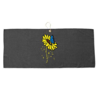 Down Syndrome Awareness Sunflower Butterfly Large Microfiber Waffle Golf Towel