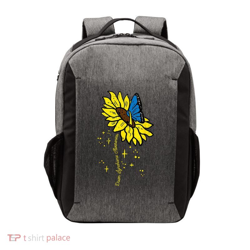 Down Syndrome Awareness Sunflower Butterfly Vector Backpack