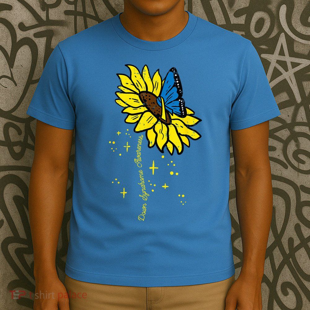 Down Syndrome Awareness Sunflower Butterfly T-Shirt