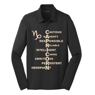 Don't Study A Capricorn Astrology Birthday Zodiac Sign Silk Touch Performance Long Sleeve Polo