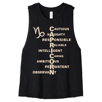 Don't Study A Capricorn Astrology Birthday Zodiac Sign Women's Racerback Cropped Tank