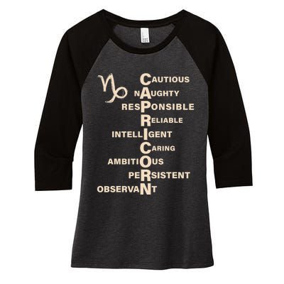 Don't Study A Capricorn Astrology Birthday Zodiac Sign Women's Tri-Blend 3/4-Sleeve Raglan Shirt