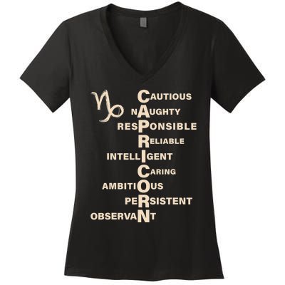 Don't Study A Capricorn Astrology Birthday Zodiac Sign Women's V-Neck T-Shirt