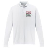 Dear Santa All I Want Is A Fat Bank Account And Skinny Body Performance Long Sleeve Polo