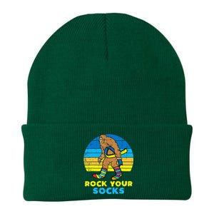 Down Syndrome Bigfoot Rock Your Socks Awareness Sasquatch Knit Cap Winter Beanie