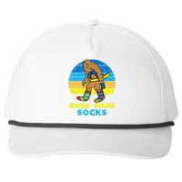 Down Syndrome Bigfoot Rock Your Socks Awareness Sasquatch Snapback Five-Panel Rope Hat