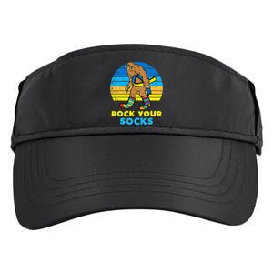 Down Syndrome Bigfoot Rock Your Socks Awareness Sasquatch Adult Drive Performance Visor