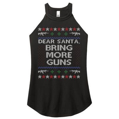 Dear Santa Bring More Guns Ugly Christmas Sweater Funny Gun Women's Perfect Tri Rocker Tank