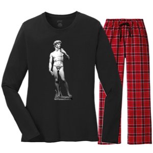 David Statue By Michelangelo Women's Long Sleeve Flannel Pajama Set 