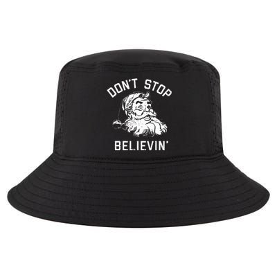 Don't Stop Believing Christmas Vintage Santa Winter Funny Cool Comfort Performance Bucket Hat