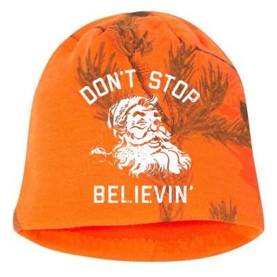 Don't Stop Believing Christmas Vintage Santa Winter Funny Kati - Camo Knit Beanie