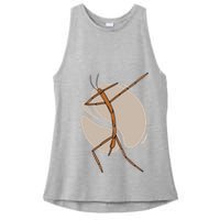 Dabbing Stick Bug Ladies PosiCharge Tri-Blend Wicking Tank