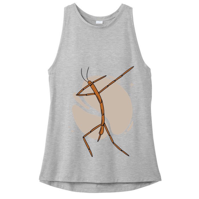 Dabbing Stick Bug Ladies PosiCharge Tri-Blend Wicking Tank