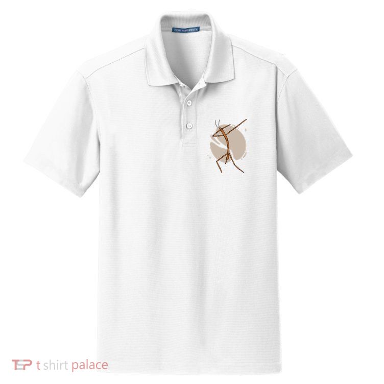 Dabbing Stick Bug Dry Zone Grid Polo