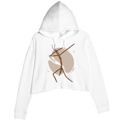 Dabbing Stick Bug Crop Fleece Hoodie