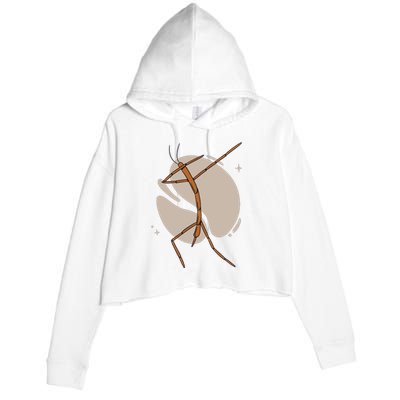 Dabbing Stick Bug Crop Fleece Hoodie