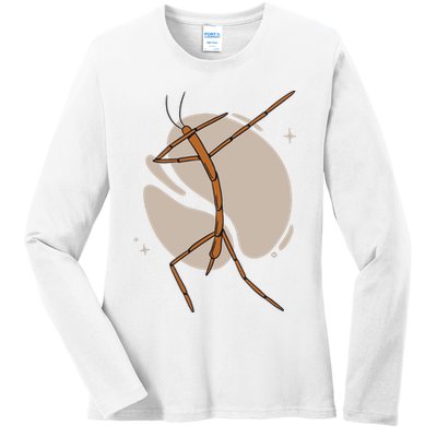Dabbing Stick Bug Ladies Long Sleeve Shirt