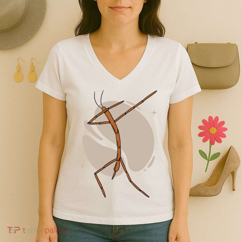 Dabbing Stick Bug Women's V-Neck T-Shirt