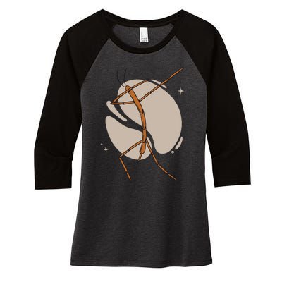 Dabbing Stick Bug Women's Tri-Blend 3/4-Sleeve Raglan Shirt