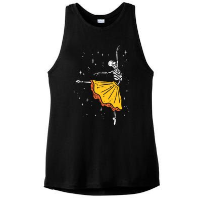 Dancing Skeleton Ballerina Ballet Dance Halloween Girl Women Ladies PosiCharge Tri-Blend Wicking Tank