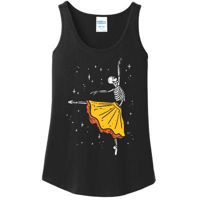 Dancing Skeleton Ballerina Ballet Dance Halloween Girl Women Ladies Essential Tank