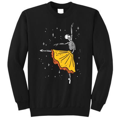 Dancing Skeleton Ballerina Ballet Dance Halloween Girl Women Tall Sweatshirt