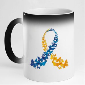 Down Syndrome Butterfly Awareness 11oz Black Color Changing Mug