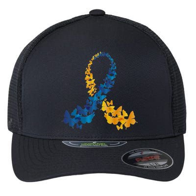 Down Syndrome Butterfly Awareness Flexfit Unipanel Trucker Cap