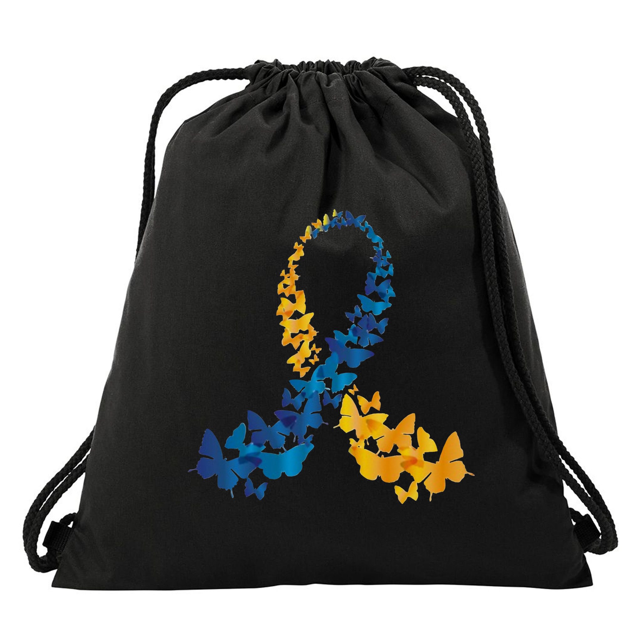 Down Syndrome Butterfly Awareness Drawstring Bag