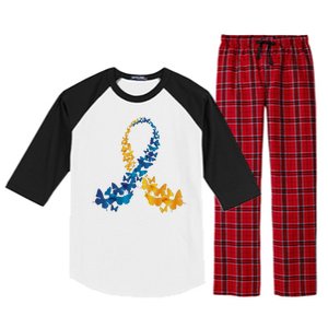 Down Syndrome Butterfly Awareness Raglan Sleeve Pajama Set