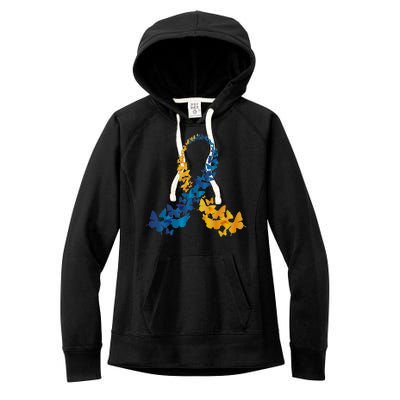 Down Syndrome Butterfly Awareness Women's Fleece Hoodie