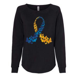 Down Syndrome Butterfly Awareness Womens California Wash Sweatshirt