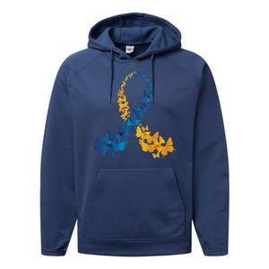 Down Syndrome Butterfly Awareness Performance Fleece Hoodie