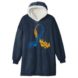 Down Syndrome Butterfly Awareness Hooded Wearable Blanket